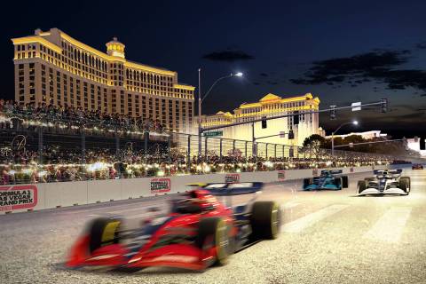 An artist's drawing of Formula One's Las Vegas Grand Prix race, scheduled for 2023. (Formula One)