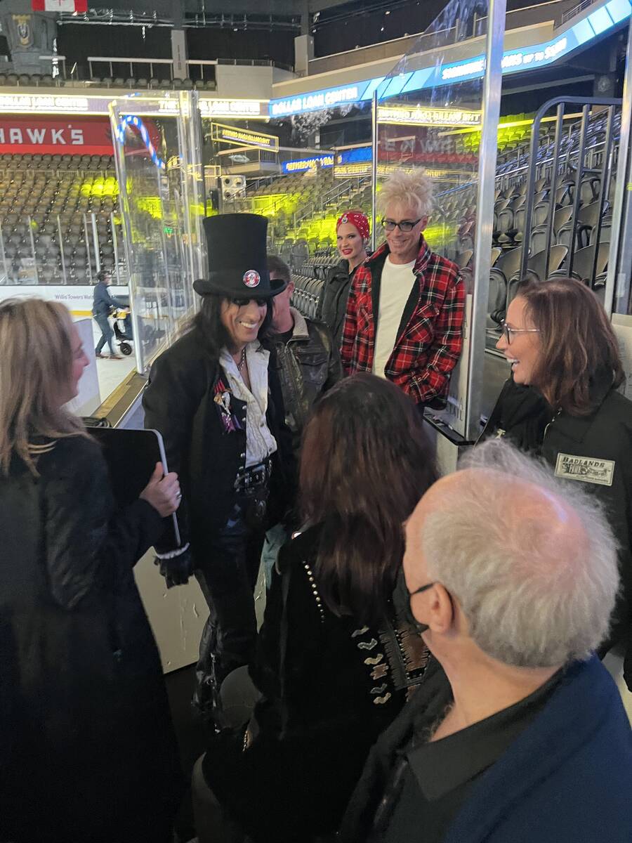 Alice Cooper is shown before his a Zamboni ride for The Dollar Loan Center's new ad campaign on ...