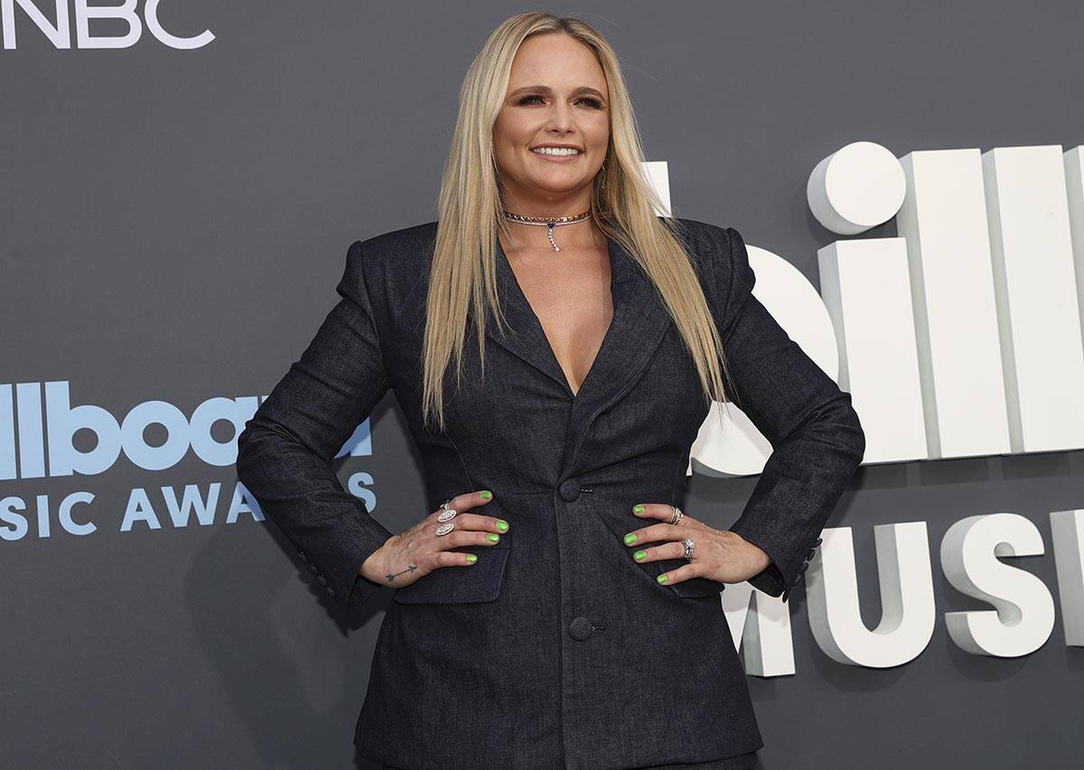 Miranda Lambert poses on the red carpet for the Billboard Music Awards at the MGM Grand Garden ...
