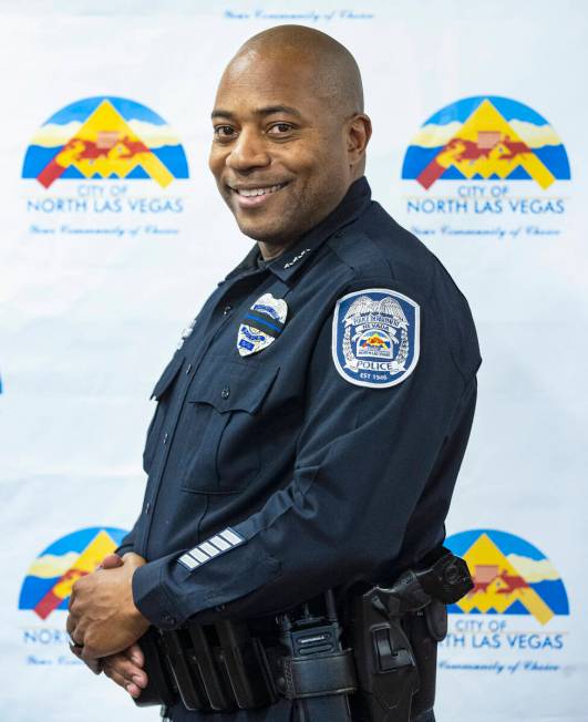 North Las Vegas Police Department Assistant Chief Michael Harris poses for a photo after an int ...