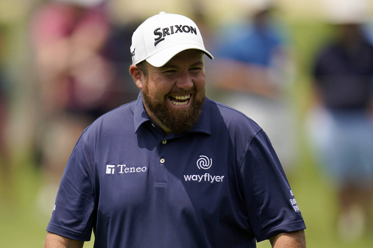 Shane Lowry, of Ireland, smiles on the 14th hole during a practice round for the PGA Championsh ...