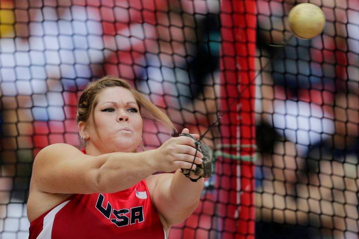 United States' Amanda Bingson competes in womens hammer throw qualification at the World Athlet ...