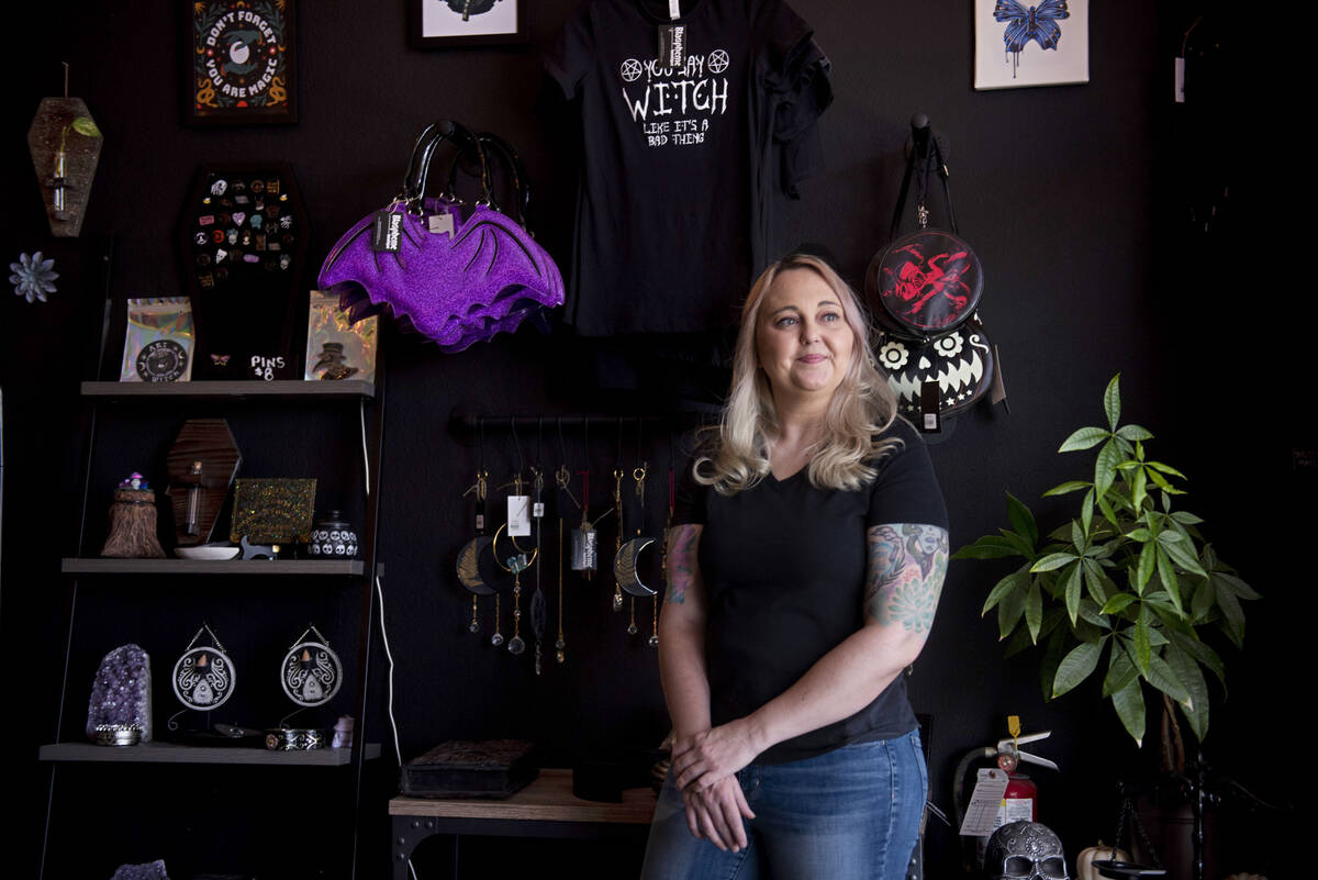 Charlie Hanks poses for a portrait inside her shop, Blaspheme Boutique, which specializes in cl ...