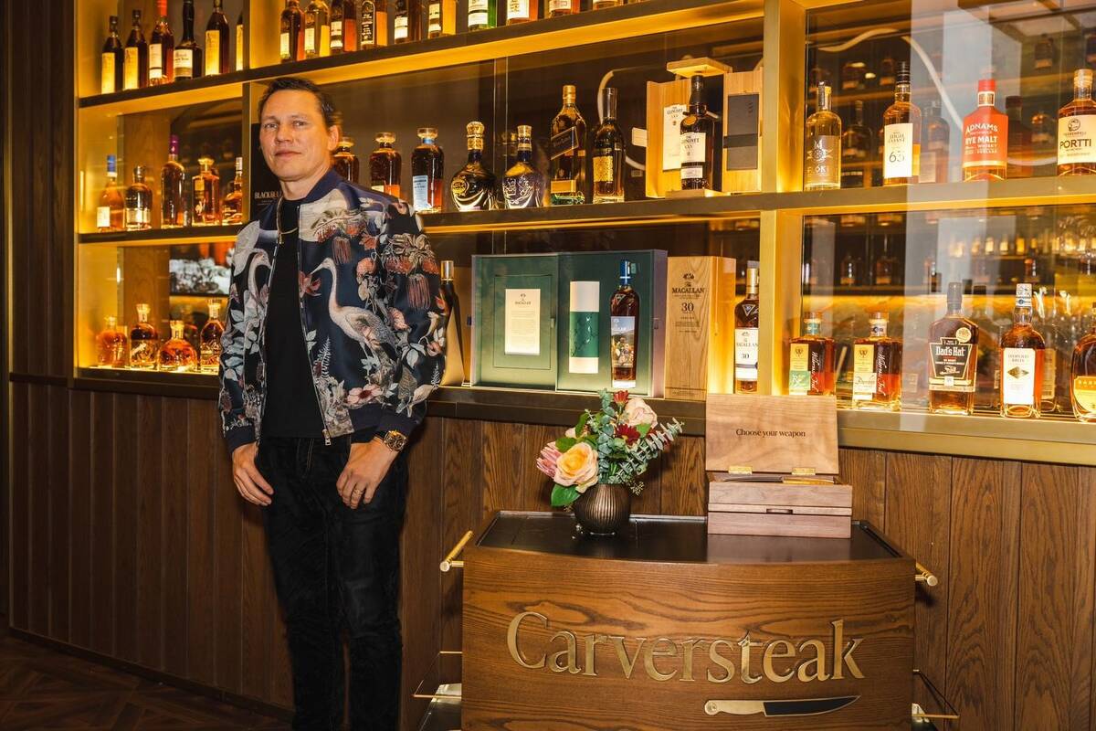 Superstar DJ Tiesto is shown at Carversteak at Resorts World Las Vegas on Dec. 29, 2021. (Carve ...