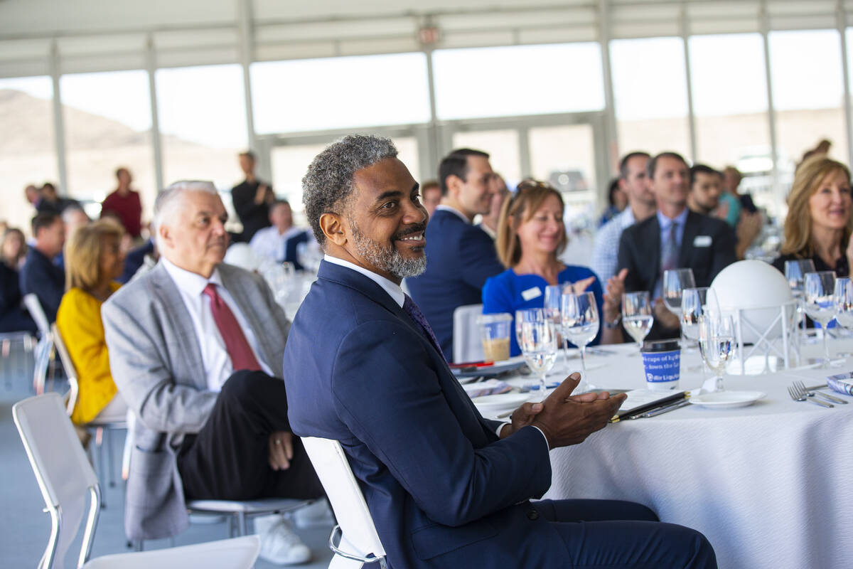 U.S. Rep. Steven Horsford, D-Nev., claps during the opening ceremony of the Air Liquide liquid ...