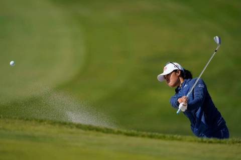Danielle Kang from the sand on to the ninth green during the second round of the LPGA's Palos V ...