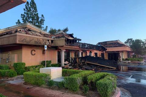 A fire at 2700 E. Sunset Road on Monday, May 23, 2022, is is being investigated as a possible a ...