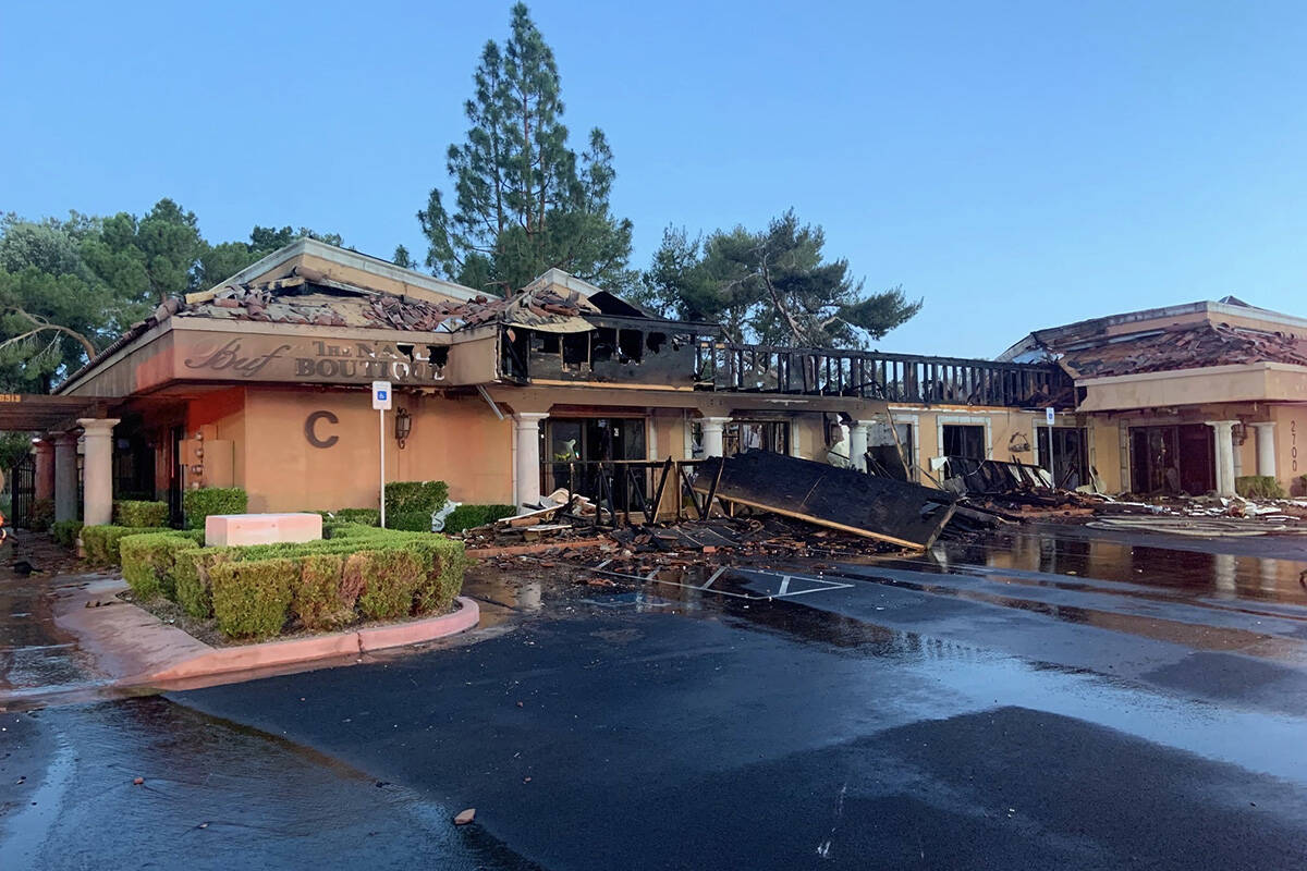 A fire at 2700 E. Sunset Road on Monday, May 23, 2022, is is being investigated as a possible a ...