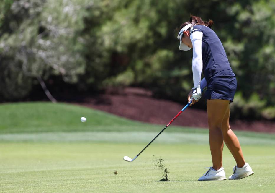 Kelly Tan hits a fairway shot on the 12th hole during the first round of Bank of Hope LPGA Matc ...