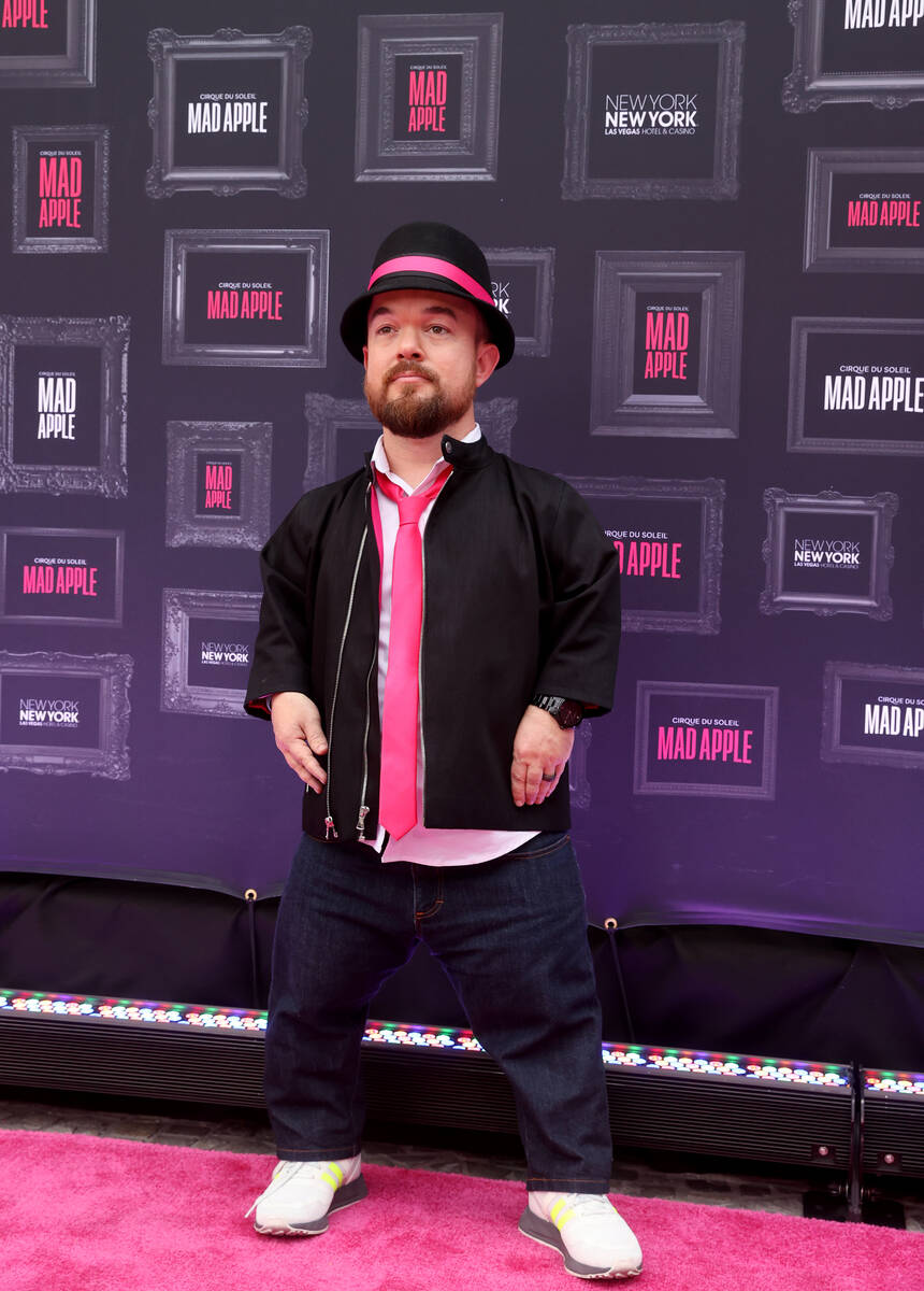 Lead comedian Brad Williams on the “pink carpet” for for the premier of Cirque du ...