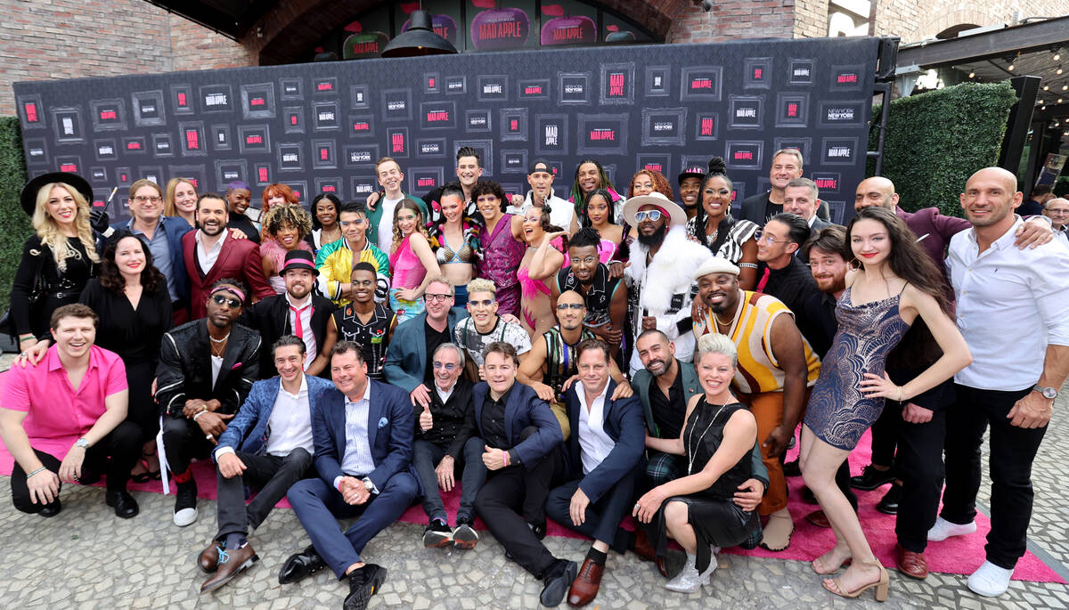 Cast and creative team members on the “pink carpet” for for the premier of Cirque ...