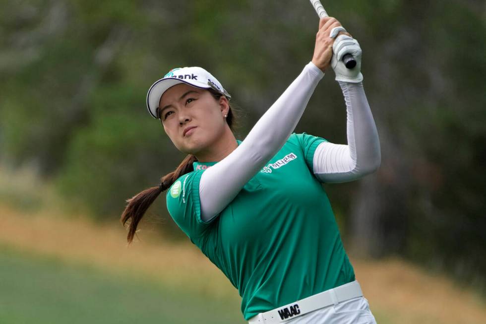 Minjee Lee hits off the 14th hole during the third day of round-robin play in the LPGA Bank of ...