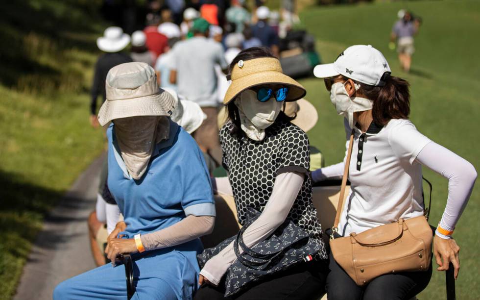Fans move to the next hole during the final day of the LPGA Bank of Hope Match Play golf tourna ...