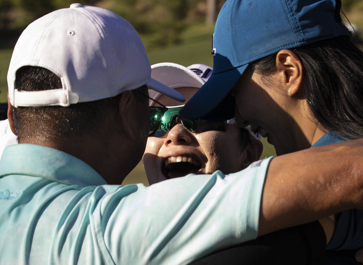 Eun-Hee Ji celebrates after winning the LPGA Bank of Hope Match Play golf tournament at Shadow ...