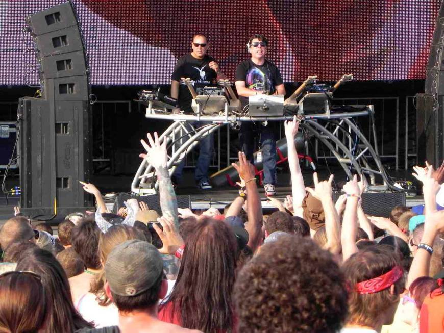 The Crystal Method became known for their high-energy live shows, delivered with rock-style apl ...