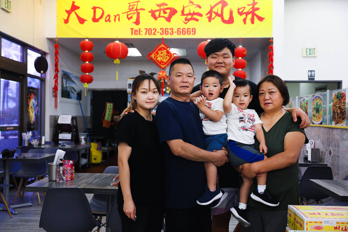The family behind Big Dan Xi'an Taste restaurant: Manager Dan Xing, from left, daughter to Chef ...
