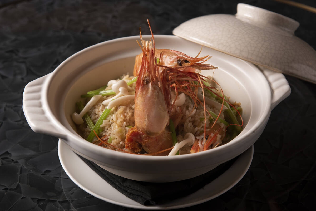 The Spotted Prawn Risotto at Red Plate, a Chinese restaurant in the Cosmopolitan, on Thursday, ...