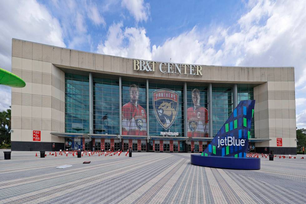 A general view of the BB&T Center prior to Game One of the First Round of the 2021 Stanley ...