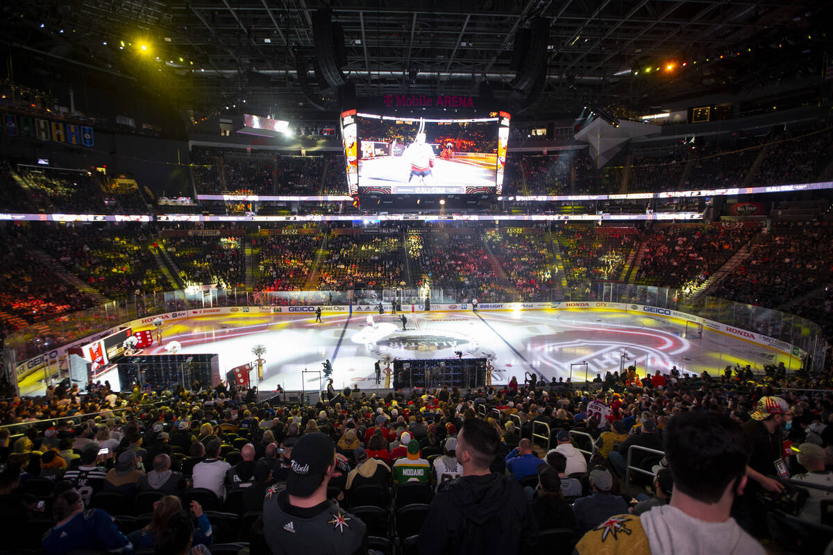 Fans attend the NHL All-Star Game at T-Mobile Arena in Las Vegas, Saturday, Feb. 5, 2022. (Erik ...