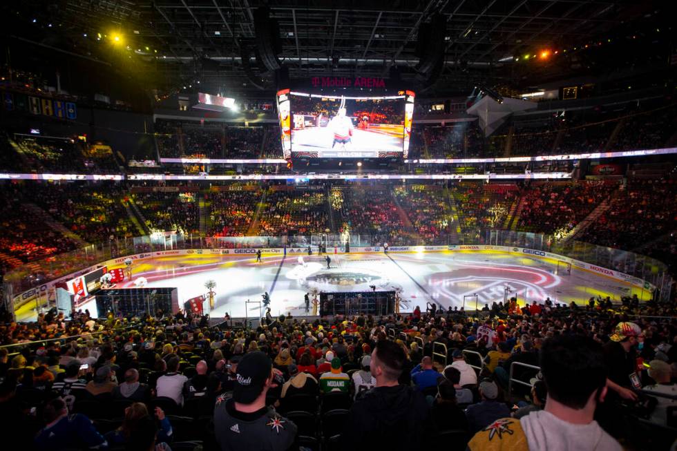 Fans attend the NHL All-Star Game at T-Mobile Arena in Las Vegas, Saturday, Feb. 5, 2022. (Erik ...