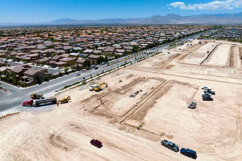 Construction on a new North Las Vegas police station is underway at the corner of Deer Springs ...