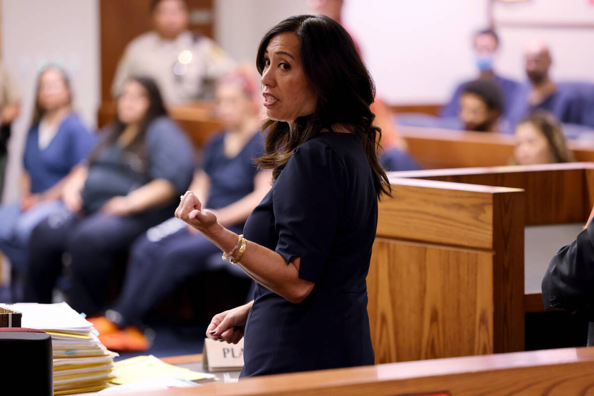 Chief Deputy District Attorney Danielle “Pieper” Chio argues for $1 million bail during the ...