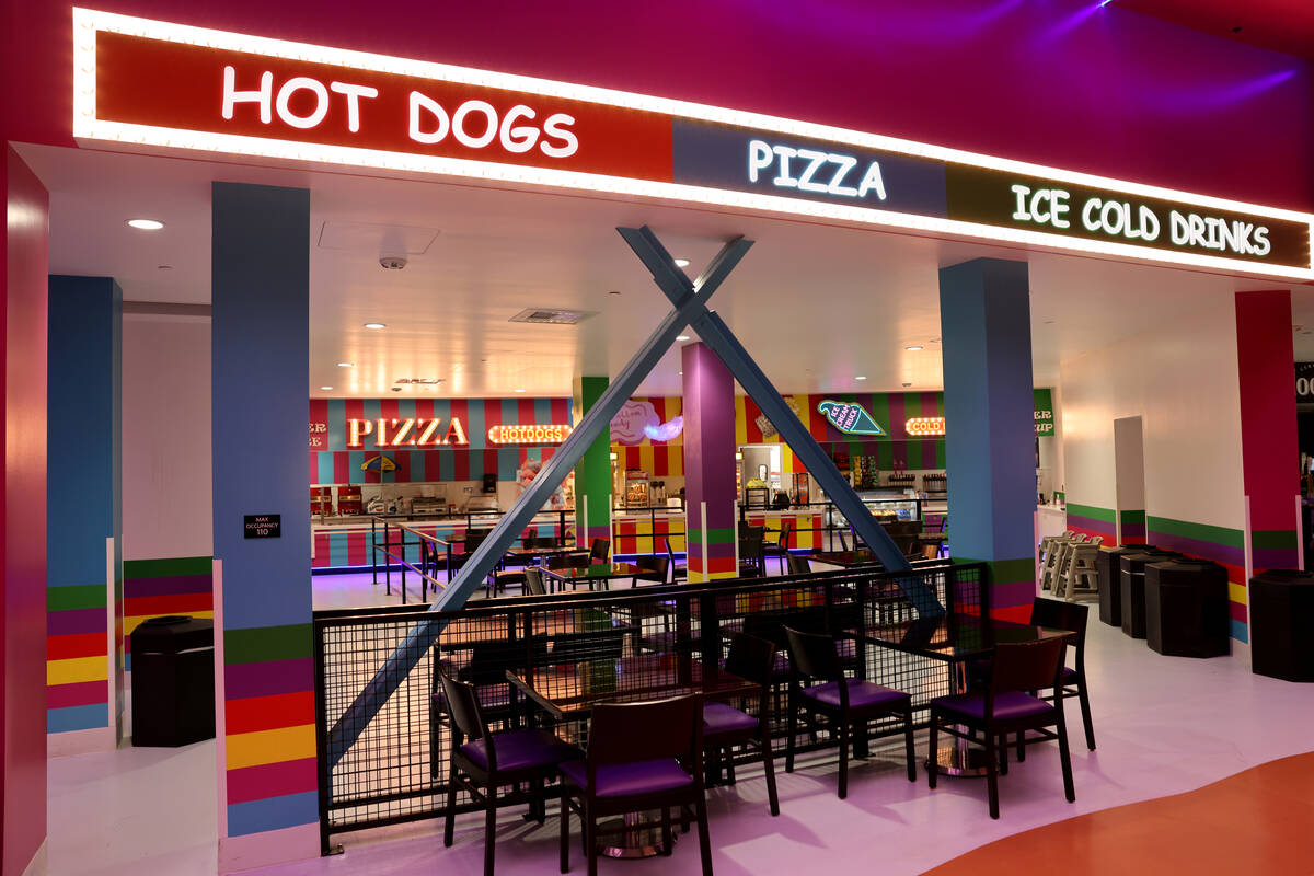 A colorful new snack bar at Circus Circus on the Strip in Las Vegas Friday, June 3, 2022. (K.M. ...