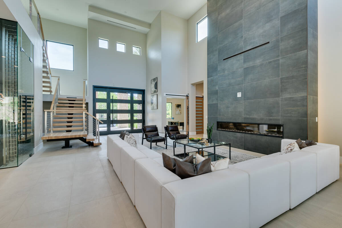 Domanico Developers Two-story transitional contemporary home at 15 Fire Rock Court in a guard-g ...