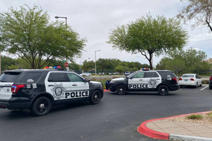 Las Vegas police investigate a fatal crash near the intersection of Town Center and Garden Mist ...