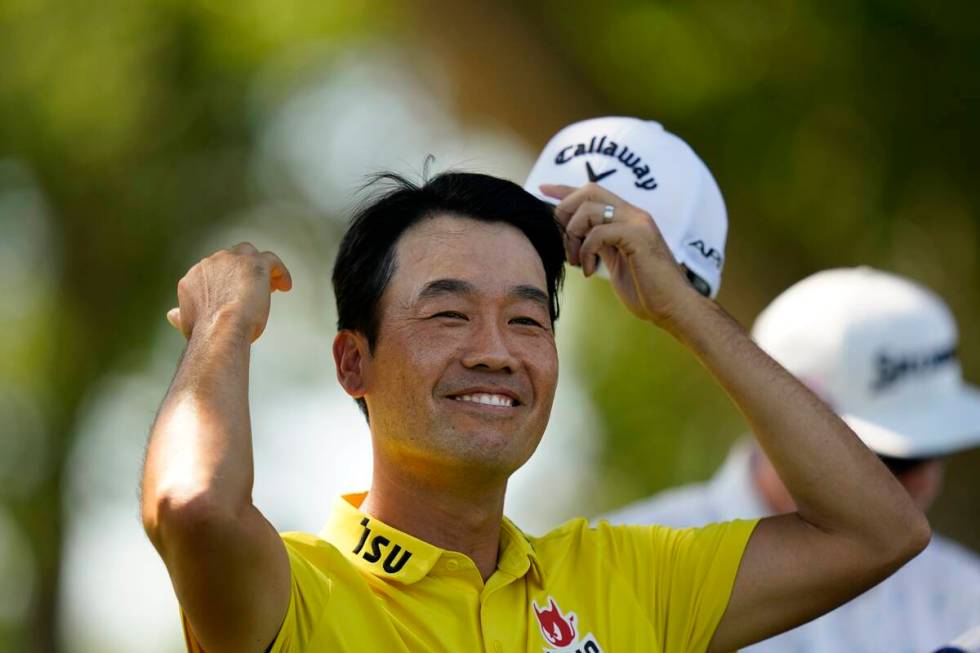 Kevin Na stands at the tee box on the third hole during the second round of the Charles Schwab ...