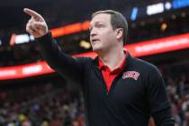 This Nov. 20, 2021, file photo shows UNLV Rebels head coach Kevin Kruger in Las Vegas. (Chitos ...