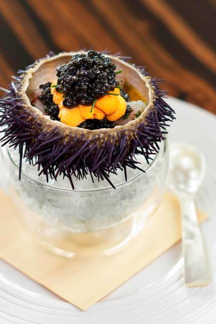 Botan shrimp, sea urchin and caviar join for this dish on the menu at Wakuda, the restaurant fr ...
