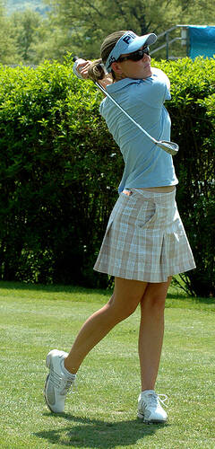 Stephanie Louden tees off at the 2007 Corning Classic in May in New York.