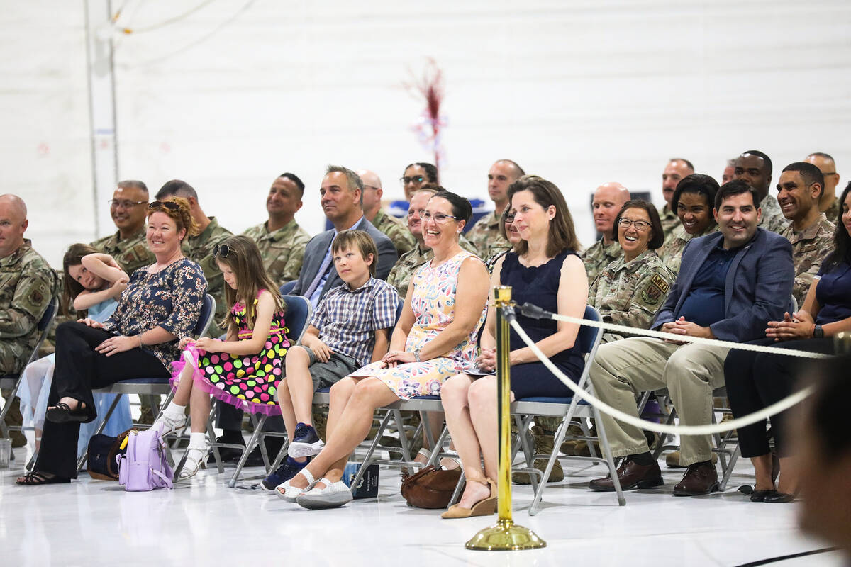 The audience at an assumption of command ceremony, where Col. Joshua DemMotts will assume comma ...