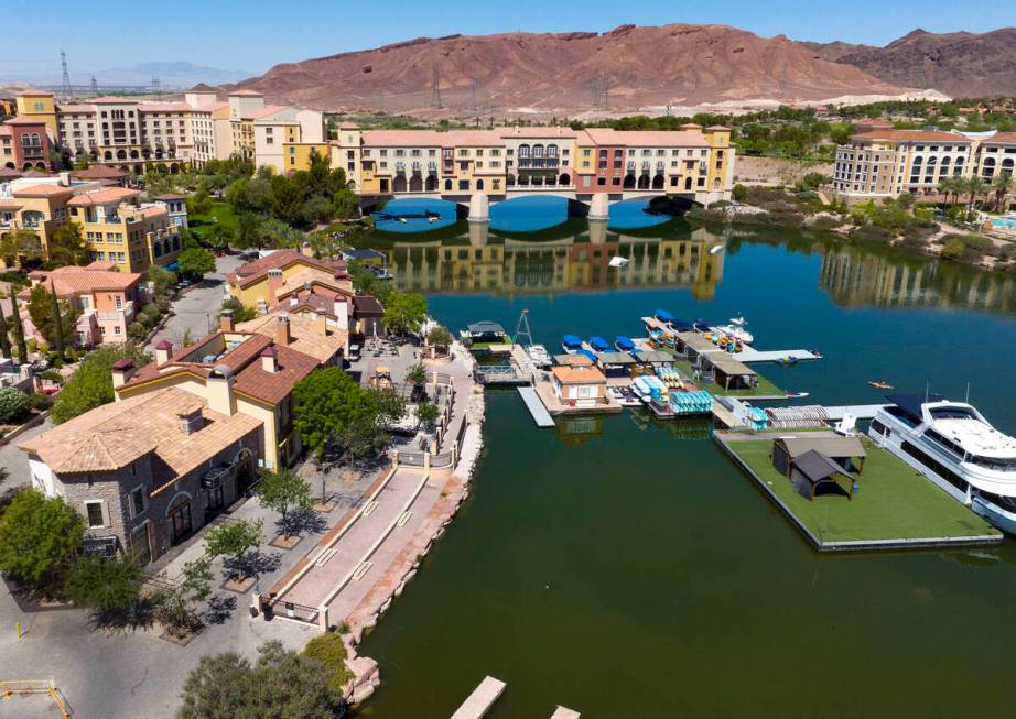 Lake Las Vegas is seen on Tuesday, June 7, 2022, in Henderson. Construction is underway for lux ...
