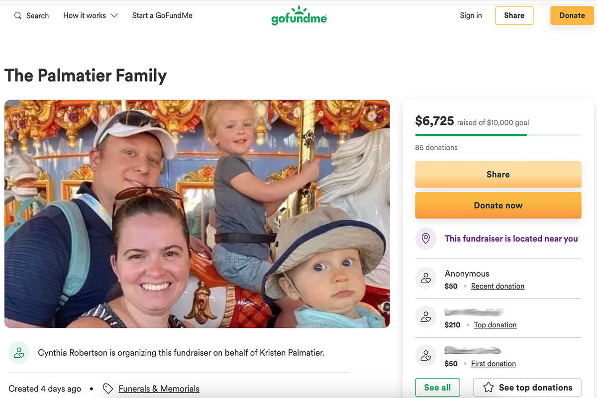 The Palmatier family is seen in a screenshot from a GoFundMe page set up for the family. (GoFundMe)