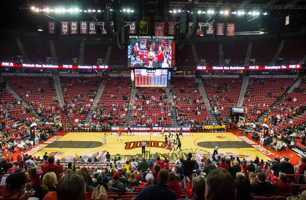 UNLV Rebels take on the UC Riverside Highlanders just after tipoff in a basketball game at the ...