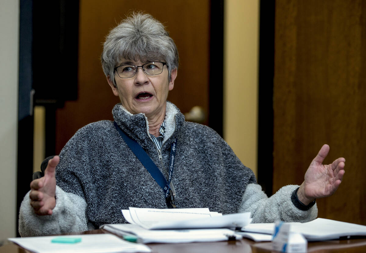 Nye County District Judge Kim Wanker, seen in January 2022. (L.E. Baskow/Las Vegas Review-Journ ...