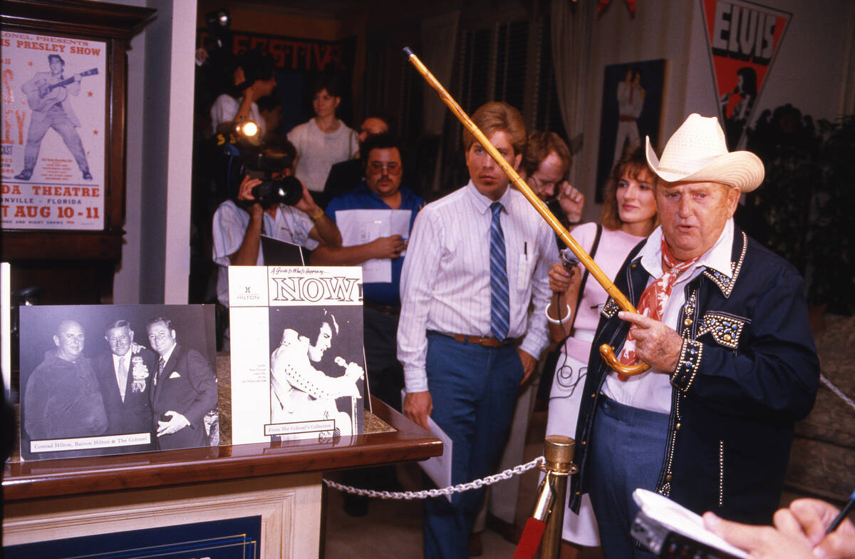 Colonel Tom Parker gives a media tour on the opening day of tours of Elvis' Presley's 30th-floo ...