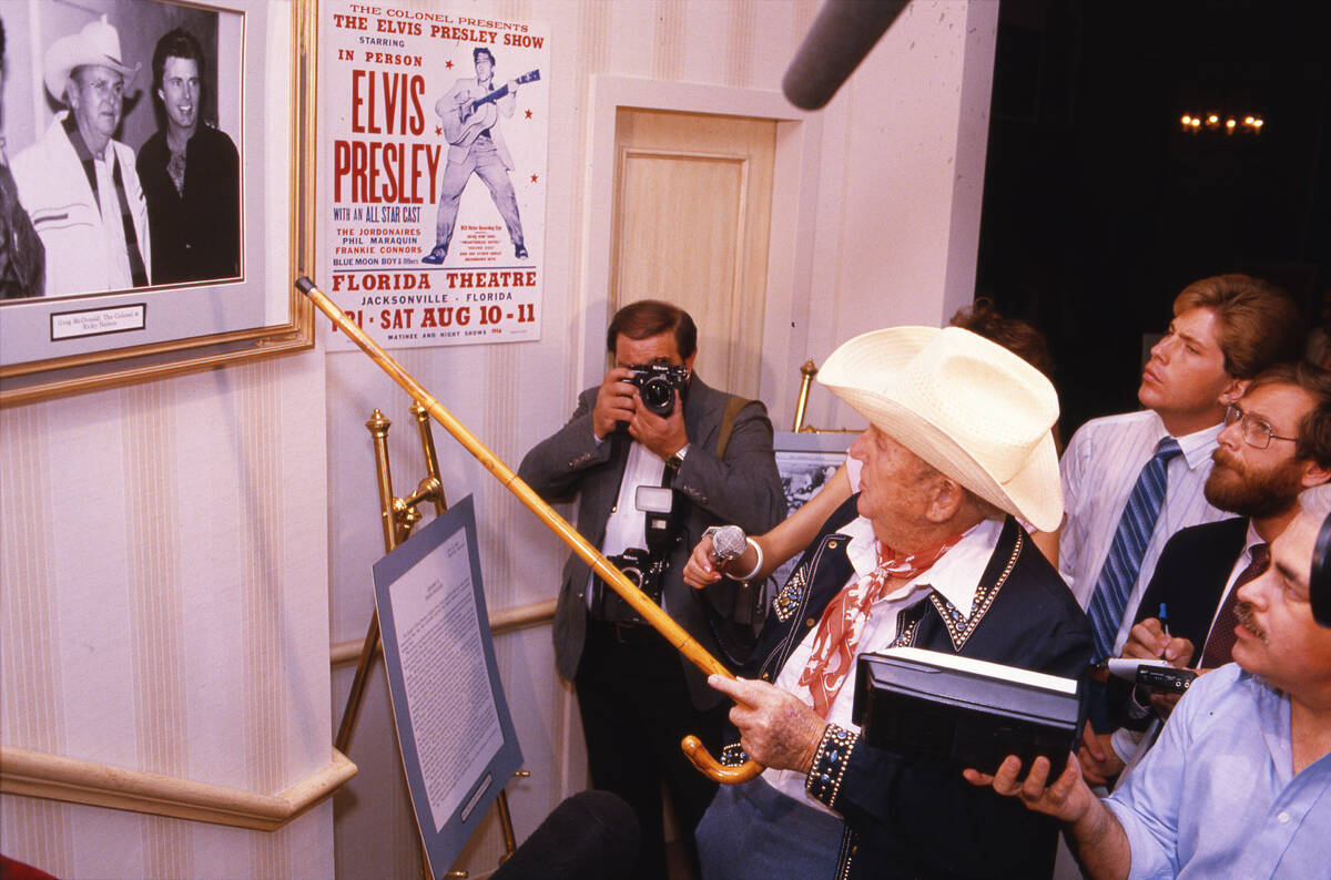 Colonel Tom Parker gives a media tour on the opening day of tours of Elvis' Presley's 30th-floo ...