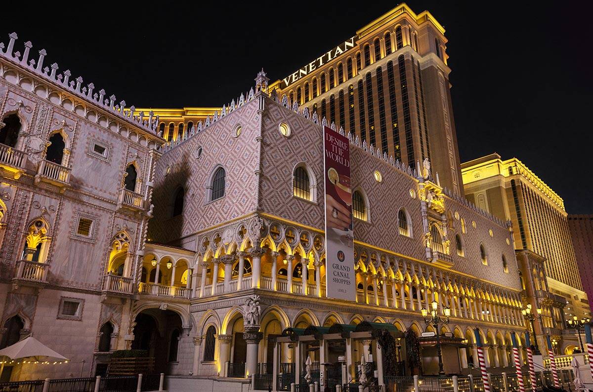 The Venetian on Wednesday, Feb. 2, 2022, in Las Vegas. (Benjamin Hager/Las Vegas Review-Journal ...