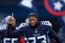 Tennessee Titans cornerback Chris Jones (23 ) runs onto the field before an NFL divisional play ...