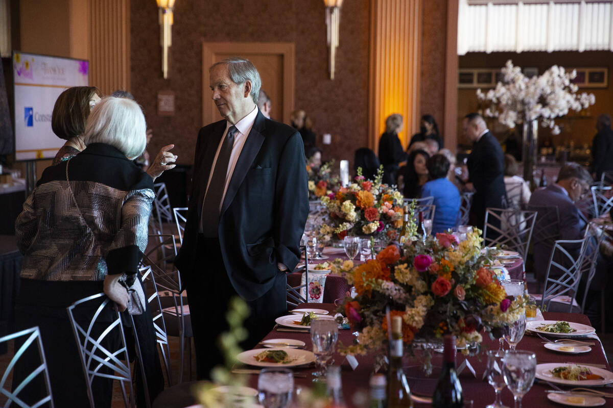 People attend the Las Vegas Philharmonic’s fundraising event at the The Smith Center for ...