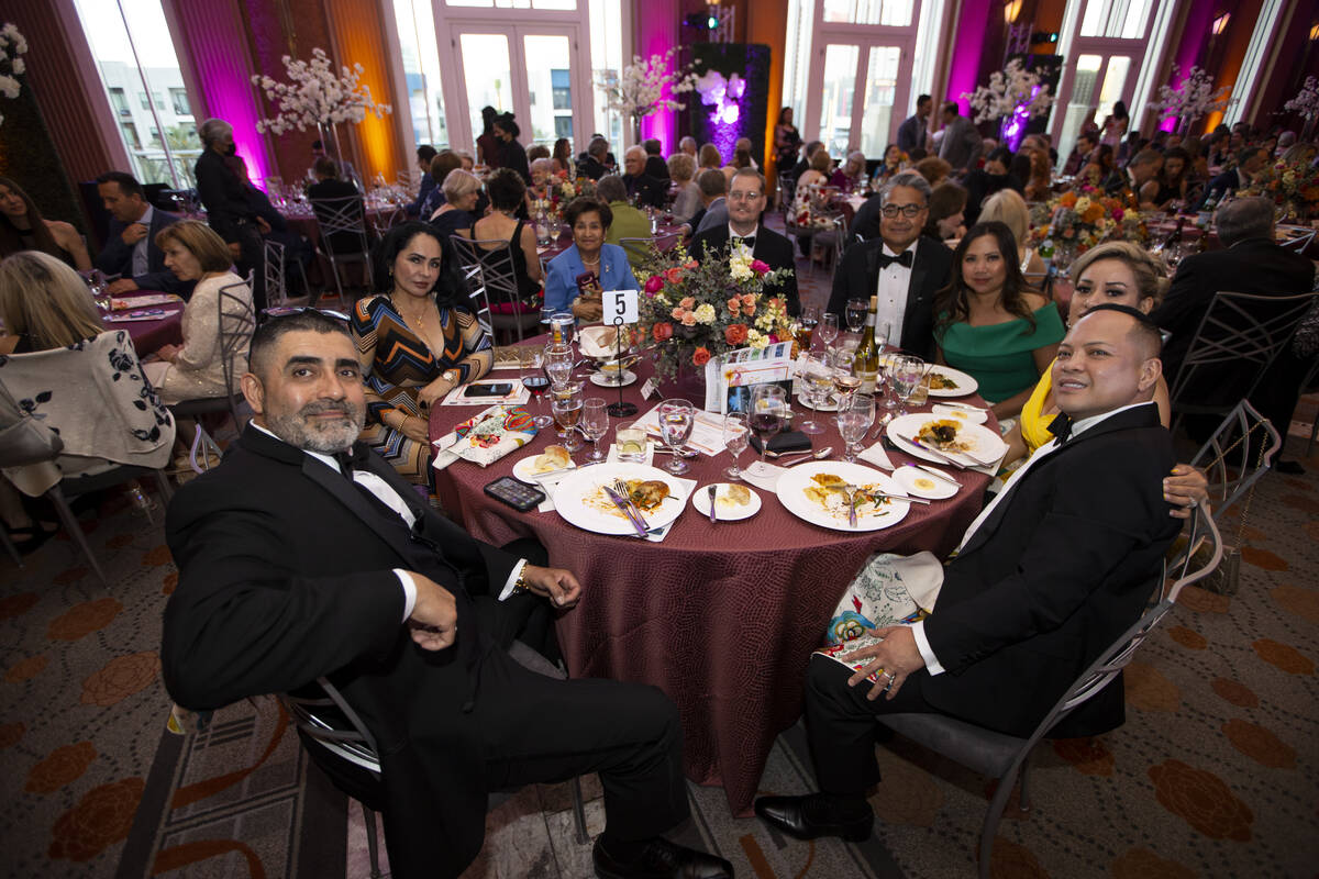 People attend the Las Vegas Philharmonic’s fundraising event at the The Smith Center for ...