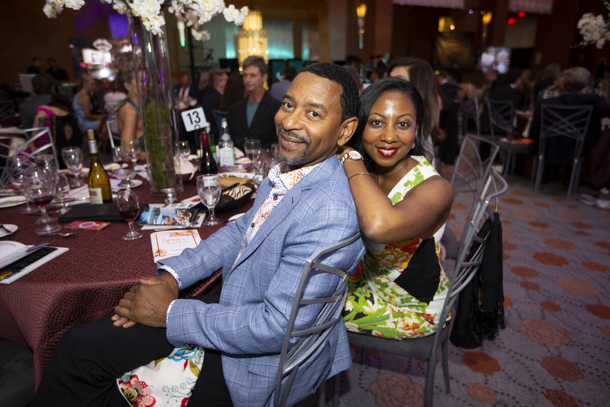 Charles Wallace, left, and his wife Kay Doxilly, attend the Las Vegas Philharmonic’s fun ...