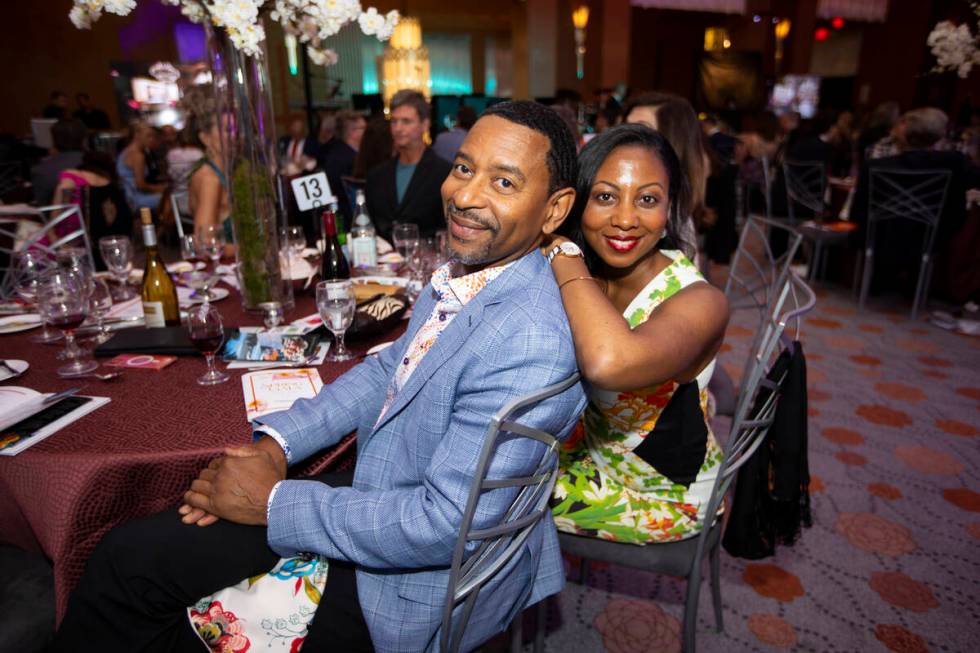 Charles Wallace, left, and his wife Kay Doxilly, attend the Las Vegas Philharmonic’s fun ...