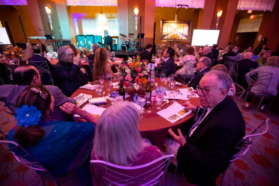 People attend the Las Vegas Philharmonic’s fundraising event at the The Smith Center for the ...