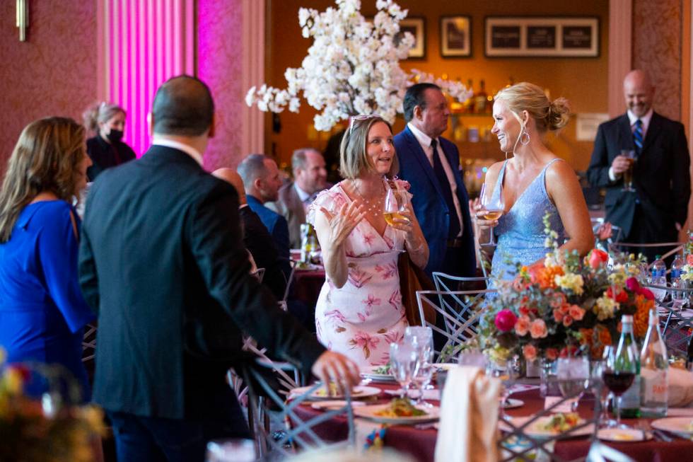 People attend the Las Vegas Philharmonic’s fundraising event at the The Smith Center for ...