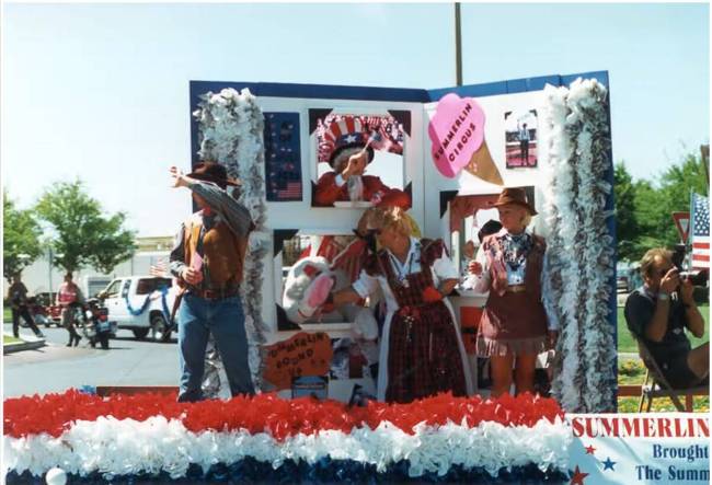 The first motorized parade float at the Summerlin Council Patriotic Parade in 1997. (Courtesy o ...