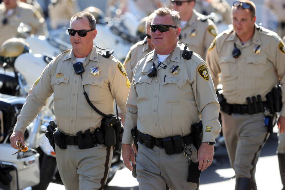 Metropolitan Police Department officers gather for a procession for Detective Justin Terry at P ...